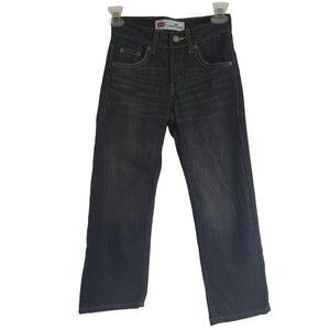 Levis Boys 569 Loose Straight Fit Jeans Size 8 Slim Dark Wash 5 Pocket Design